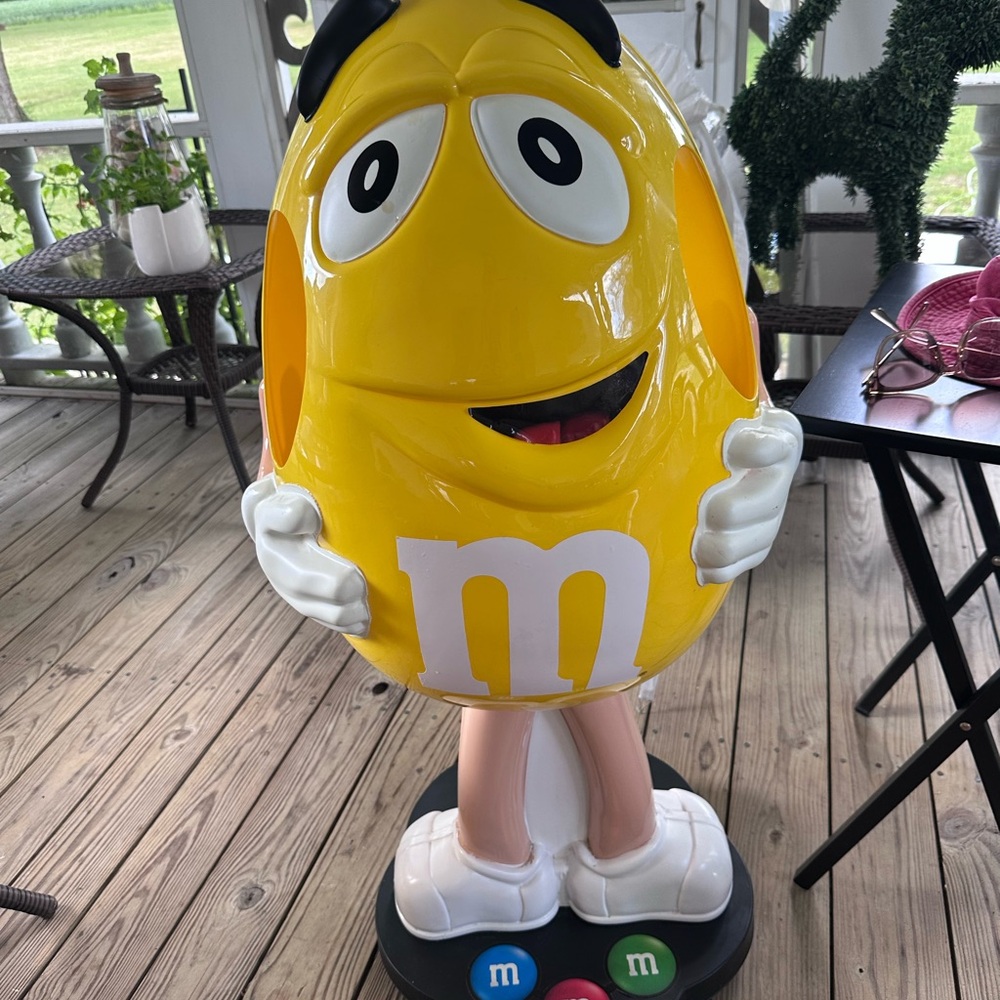 M&M'S Yellow Character Resin Candy Figure with White 'm' Logo